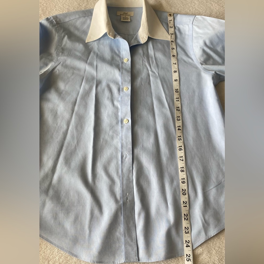 Brooks Brothers Blue White Contrast Collar French Cuff Button Down Shirt sz8 - Picture 12 of 13